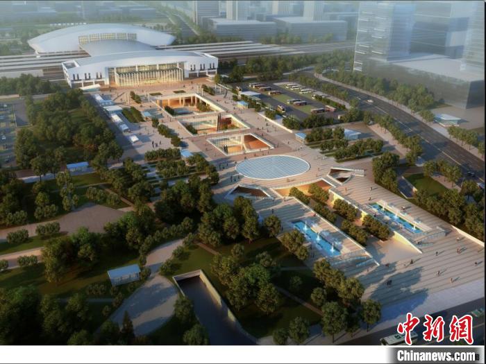 图为,光谷火车站鸟瞰图 肖露 摄 图为,光谷火车站鸟瞰图 肖露 摄